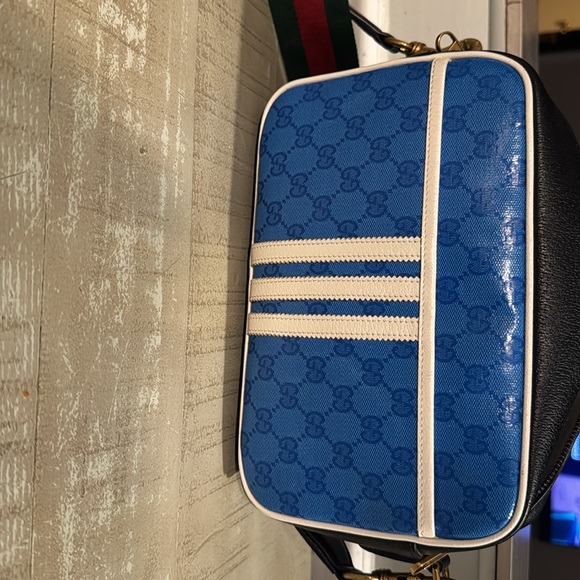 Gucci Bag GG Canvas Shoulder Crystal Blue Small Collaboration Adidas - Picture 3 of 8
